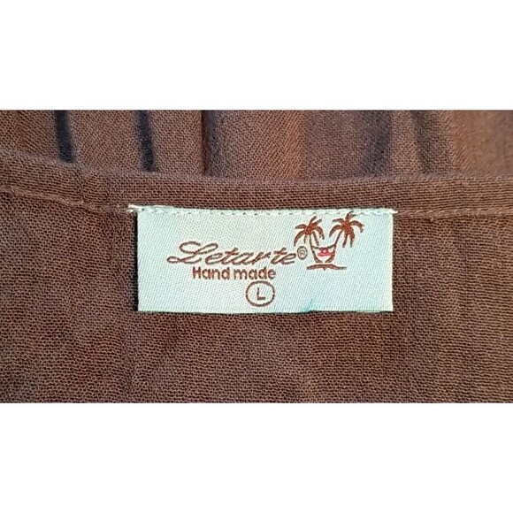 Letarte Hand Made Women’s Embroidered Crochet Boho Long Sleeve Dress Size L T20 - Picture 7 of 8